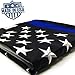 Thin Blue Line Flag: 100% US Made 3x5 ft with Embroidered Stars - Sewn Stripes - Brass Grommets - UV Protection - Black White and Blue American Police Flag Honoring Law Enforcement Officers primary