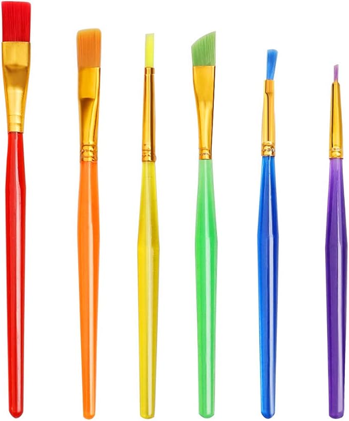 nuoshen 6 Pcs Cake Painting Brush for Icing Sugarcraft Decor