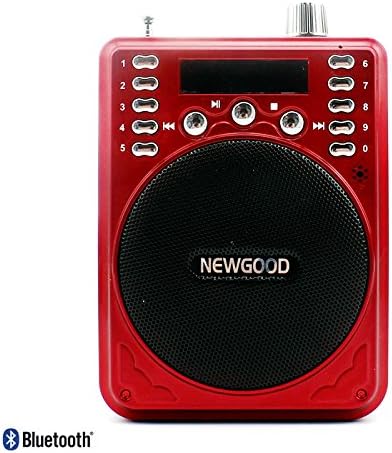 NEWGOOD Bluetooth Loudspeaker Digital Megaphone Voice Amplifier Booster Portable Speaker Microphone Audio External WIth FM Radio USB TF And Voice Recorder(red)