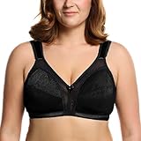 Ekouaer Women's Comfort Wirefree Minimizer Bra Plus Size 36D-44H