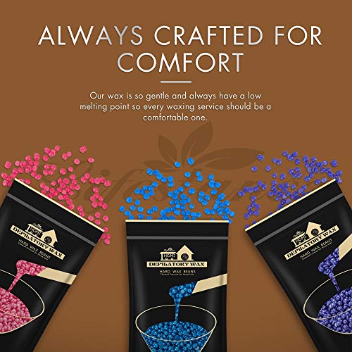 Waxing Kit, Lifestance Hair Removal Waxing Warmer Kit for Women Men At Home Wax Kit for Sensitive Skin Eyebrow Facial Waxing with 10.5oz Hard Wax Beans &20 Applicator Sticks