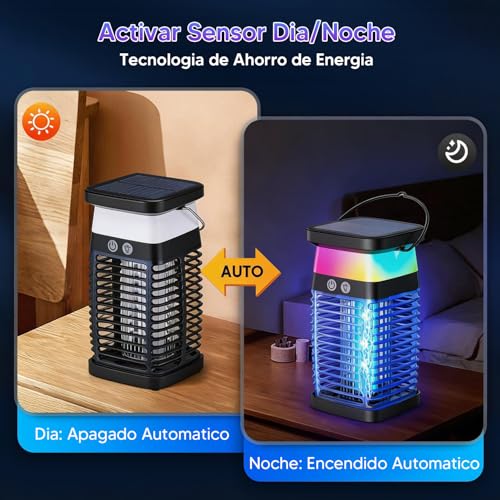 Mata Mosquitos Electrico 20W, 4 en 1 Lámpara Mata Mosquitos con Luz, IPX6 Resistente al Agua Mosquito Killer, 4200V Mata Moscas Electrico para Interior Exteriores Hogar Jardín y Patio Trasero