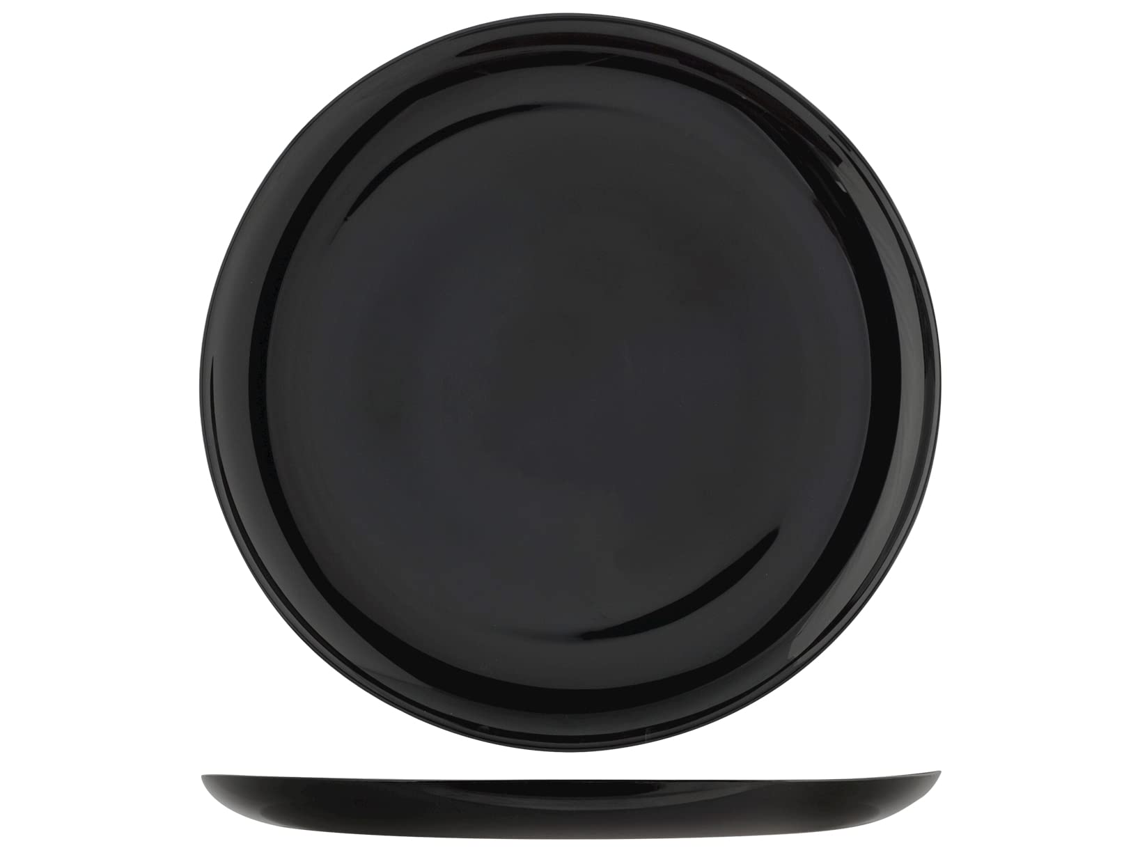 H&H Premiere Pizza Plate Set, Opal, Black, 6 Units