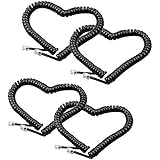 Telephone Handset Cord,LOVK 4 Pack 8Ft Uncoiled / 1.4Ft Coiled Landline Phone Handset Cable 4P4C Telephone Accessory Black