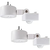 Motion Sensor Switch Indoor Plug in Motion Sensor Light Sockets Adjustable Motion Activated Detector Plug Outlet for Basement,Garage,Pantry (2 Pack)