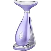 VRAIKO Lily Neck Face Massager, Face Sculpting Tool, Skin Rejuvenation Device with Thermal, Triple Action LED and Vibration, for Anti-Aging, Lifting and Tightening Sagging Skin (Violet)