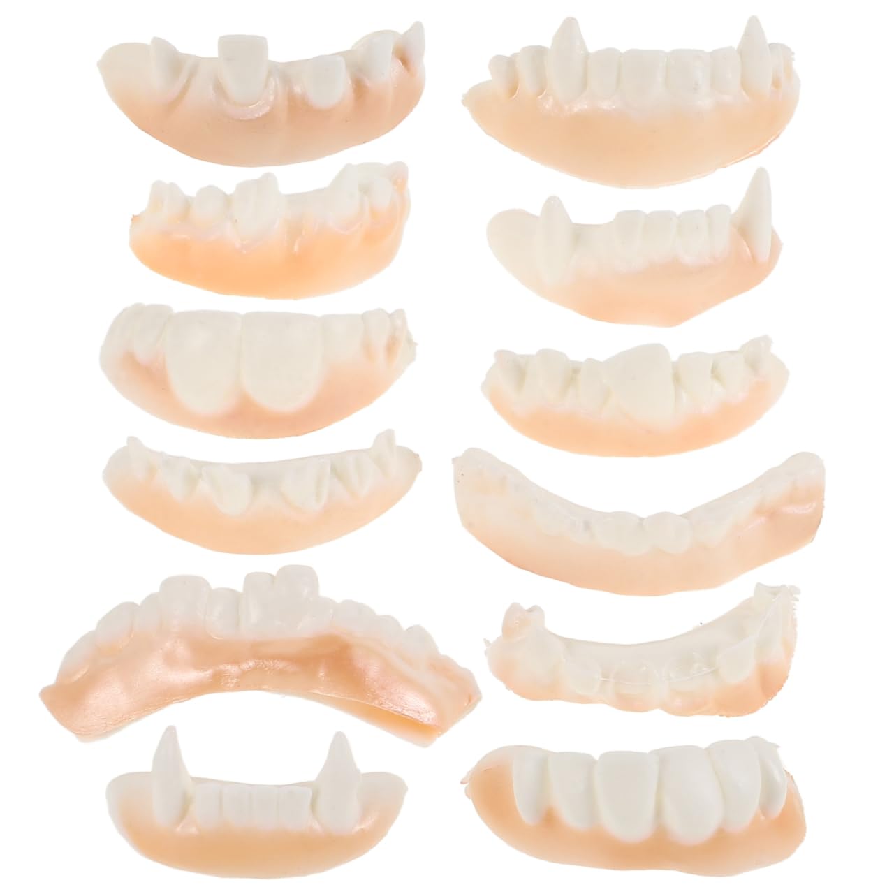 Milisten 12Pcs Gnarly Teeth Gag Teeth Ugly Novelty Fake Teeth Bob Teeth Vampire Teeth for Halloween Vampire Costume Party Favors Gift