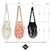 Tidawave Net Shopping Bag Cotton Market String Reusable Net Shopping Tote with Long Handles Washable Mesh Fruit Vegetable Pack of 2 (Natural + Macaron) by Tidawave