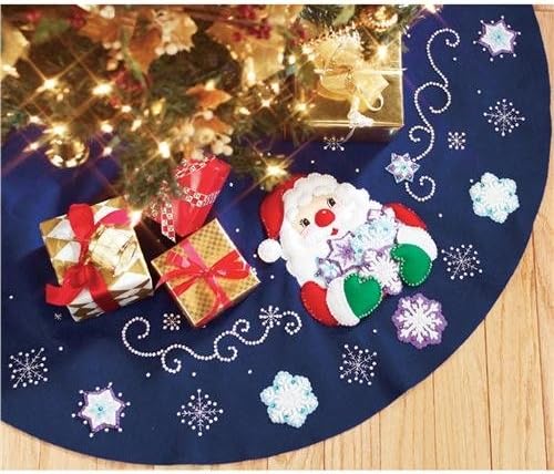 Download Let It Snowman Bucilla Felt Applique Tree Skirt Kit 84965 Felt Applique Kits PSD Mockup Templates