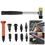 Qiilu Dent Ding Hammer 9 Heads Tap Down Kit Knockdown Tool Paintless Hail Removal