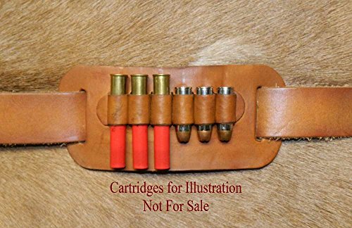 Leather Ammo Loop Belt Slide, 44/45LC/410. Carry 6 rounds, flat against waistband. Fits 1-1/2 belt - Thumbnail 3