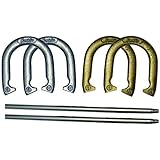Franklin Sports Horseshoes Sets - Includes 4 Horseshoes and 2 Stakes - Official Weight Horseshoes and Stakes - All Weather Durable Sets - Starter