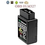 Outzone Auto OBDII OBD2 Scanner Bluetooth Diagnostic OBDII Reader with ELM327 V1.5 Automotive Diagnostic Scanner Car Engine Code Reader Tester Tool Interface Adapter for Android PC (QR Code)