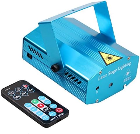 Sound Activated Party Lights, Gotrup Mini Holographic LED Projector Laser Lights Disco DJ Stage Lights, Auto Strobe Flash with Remote Control for Room Dance Parties KTV Karaoke Bar Club(Blue)