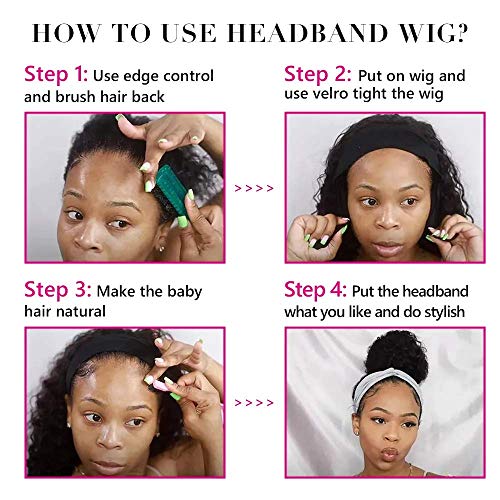 Headband-Wig-Human-Hair-Wigs-Non-Lace-Front-Wigs-Human-Hair-For-Black-Women-Glueless-Machine-Made-Loose-Deep-Wave-Headband-Wigs-Natural-Color-150-Density-20-Inch-Loose-Deep