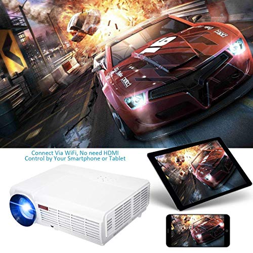 WiFi Projector,ELEGIANT 3000 Lumens Long Life LED Full HD LED Home Cinema TV Projector LCD Multimedia Video Game Projectors Support 1080P USB VGA AV TV Interface - Thumbnail 2