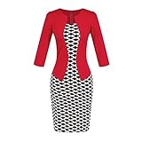 Caracilia Women Wear to Work Business Party Bodycon One-Piece Dress Asian 3XL 16