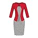 Caracilia Women Wear to Work Business Party Bodycon One-Piece Dress Asian 3XL 16