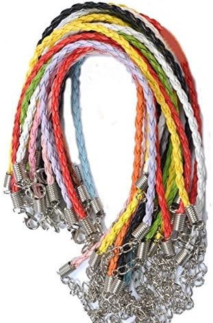 Random Mixed 10pcs Man-made Twist Leather Cord Braid Rope Bracelet Bangle Jewelry Making DIY …