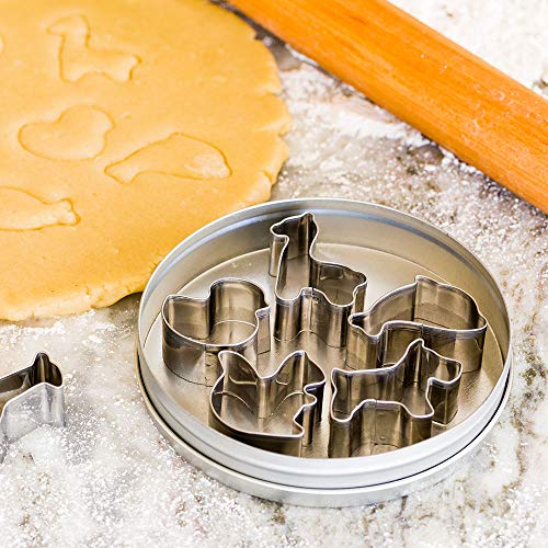Pastry Tek 8Piece Animal Cookie Cutters, 1 In Tin Box Farm Animal