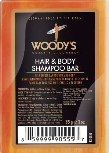 Woody's Quality Grooming Hair & Body Shampoo Bar 3 oz