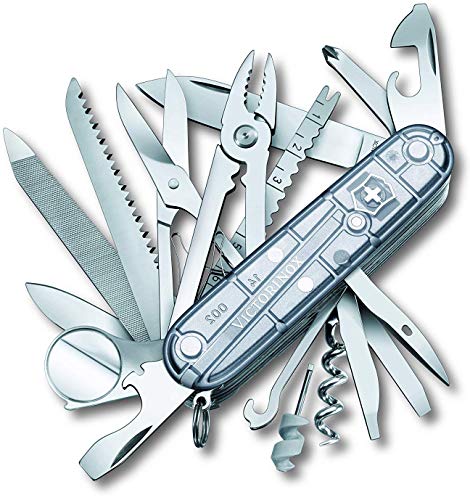 Victorinox Swiss Army Knife - Swiss Champ - Multitool with 31 Functions Including a Pair of Scissors and Screwdriver - Grey, 91 mm