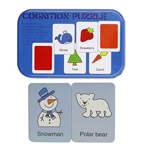 image for KINGSEVEN Anti-tear Flash Cards Learning Alphabet Puzzle Cards, Matchi