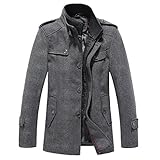 Sulandy @ Men's Winter Warm Soft Wool Blend Pea Coats Slim Fit¡­