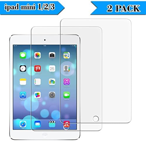 [2 Pack] Screen Protector for iPad mini 1 2 3, Zaneeta HD Clear 9H Hardness [Tempered Glass] for iPad Mini1/ Mini2/ Mini3