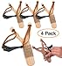 Wooden Slingshots Classic Toy for Kids 4 Pack Sling Shot