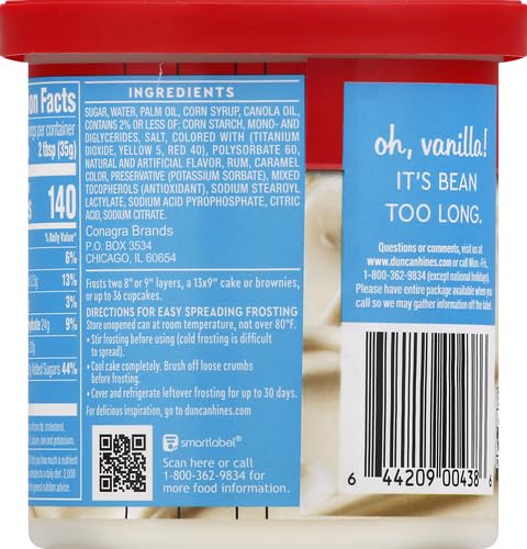 DUNCAN HINES CREAMY VANILLA FLAVORED FROSTING, EASTER BAKING, 16 OZ.