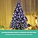 Goplus 3ft Fiber Optic Artificial Christmas Tree, Pre-Lit Christmas Tree with 85 Branch Tips, Colorful Lighting, Lighted Xmas Full Tree for Office Home Holiday Decor