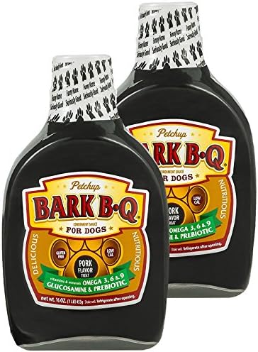 Petchup BARK B-Q Flavor Nutritional Dog Gravy Condiment - Gluten Free Best Dry Dog Food Topper with Natural, Healthy, and Holistic Formula for Adult Dogs. 16 oz. - 2 Bottle Pack