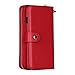 iPhone 8 Plus Case, iPhone 7 Plus Case, Zipper Wallet Type Flip Folio Premium Leather Credit Card Holder Case with Wrist Strap - Detachable Magnetic Back Cover for iPhone 7Plus / iPhone 8Plus