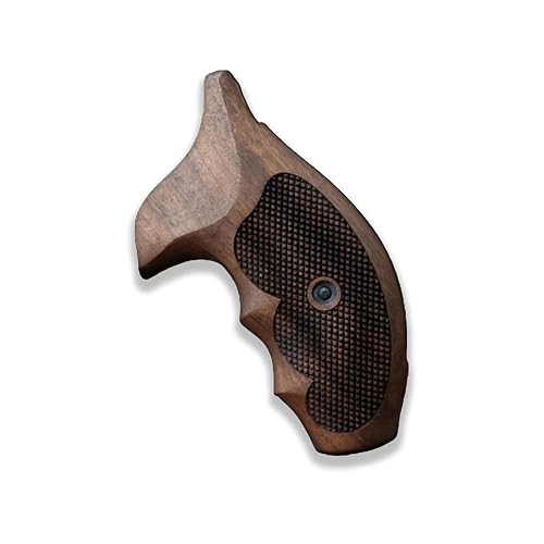 KSD Walnut Wood Grips For Smith & Wesson N Frame Round Butt - Handgun Grips With Checkering