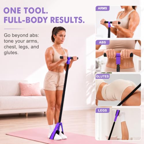 NTIUYOT Upgraded Durable Pedal Resistance Band with Handle, Thickened Latex Tubes and Soft Foam Fabric Foot Pedal, Sit Up Exercise Equipment for Abdomen, Waist, Arm, Core/ABS, Leg, Physical Therapy