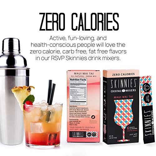 RSVP Skinnies Maui Mai Tai Zero Sugar Mixers for Cocktails or