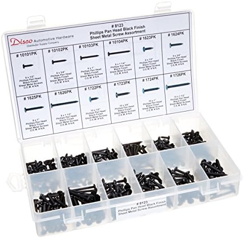 Disco Automotive 8123 Black Phillips Pan Head Screw Assortment