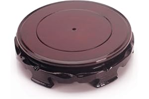 AKOAK Vintage Circular Wooden Vase Aquarium Table Lamp Teapot Base, Stable Home Decoration Display Stand (6.2")