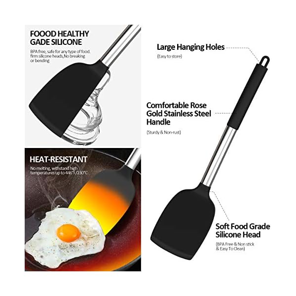 Fungun 27 Pcs Combination Kitchen Utensil Set, Silicone Cooking Utensils Set with Stainless Steel Handle - Kitchen…