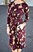 ZESICA Women's Long Sleeve Floral Pockets Casual Swing Pleated T-Shirt Dress
