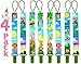 Premium Pacifier Clips by KiddosArt. Set Of 4, 2-Sided Of JUNGLE THEME Art, Stunningly Designed Pacifier Holder, Pacifier Leash, Baby Pacifier Clips for Girls and Boys.