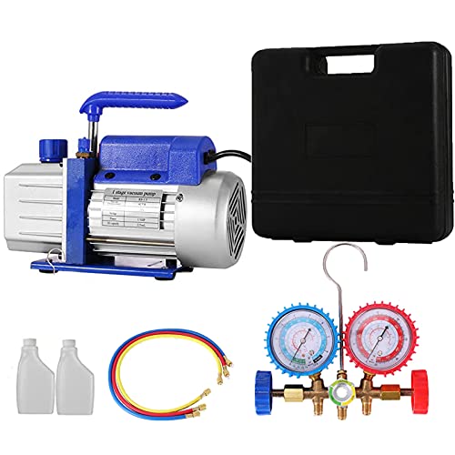 Hihone 4CFM 1/3HP Air Vacuum Pump, Single Stage HVAC Vacuum Pump, A/C