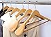 JS HANGER Wooden Suit Hangers - 6 Pack - Wood Coat Hangers,Jacket Outerwear Shirt Hangers,Glossy Finish with Extra-Wide Shoulder, 360 Degree Swivel Hooks & Anti-Slip Bar, Natural