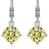 1ct color Moissanite Drop Stud Earrings for Women - Laboratory Diamond Earrings Jewelry S925 Silver Wedding Anniversary Party Gift