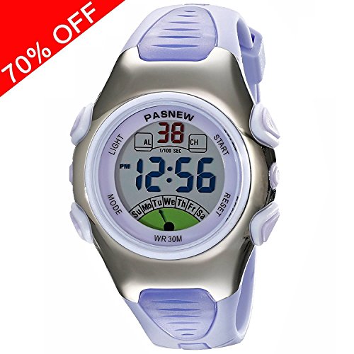 Kids watch 30m waterproof sport led alarm stopwatch dig…