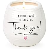 Thank You Gifts for Women Men, 10 Oz Handmade Ceramic Lavender Scented Candle, Hostess Gifts for Women, Thank You Candle, Appreciation Gift for Women Teacher Nurse Doctor Friends Coworkers Employee