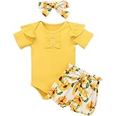Aoswep Baby Girl Clothes Infant Newborn Girl Outfits Summer Clothes Romper Short