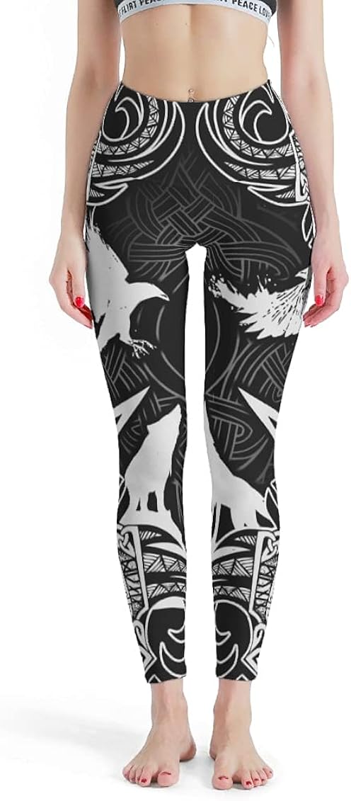 Amazon.com: Vikings Tattoo Crow Yoga Pants High Waist Sports Pants Soft  Womens Workout Leggings White X-Small : Clothing, Shoes u0026 Jewelry