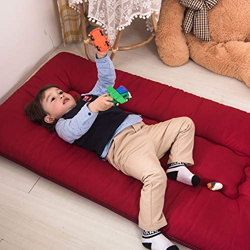 YOSHOOT Portable Toddler Travel Bed, Kids Memory Foam Floor Mattress